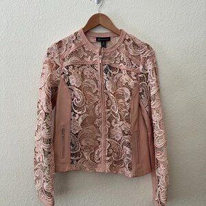 NWT | INC Pink Lace and Leather Jacket Blazer | Size M